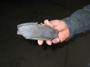 Well-worn Clio brake pad